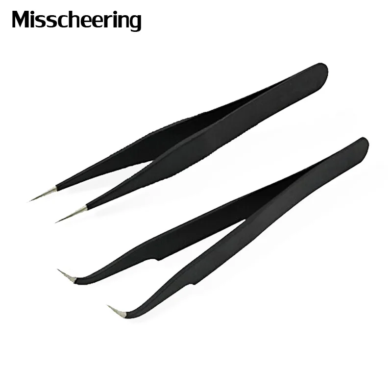 Стразы ногтевой дизайн пинцеты 2 шт./компл. инструмент для сбора ресниц из