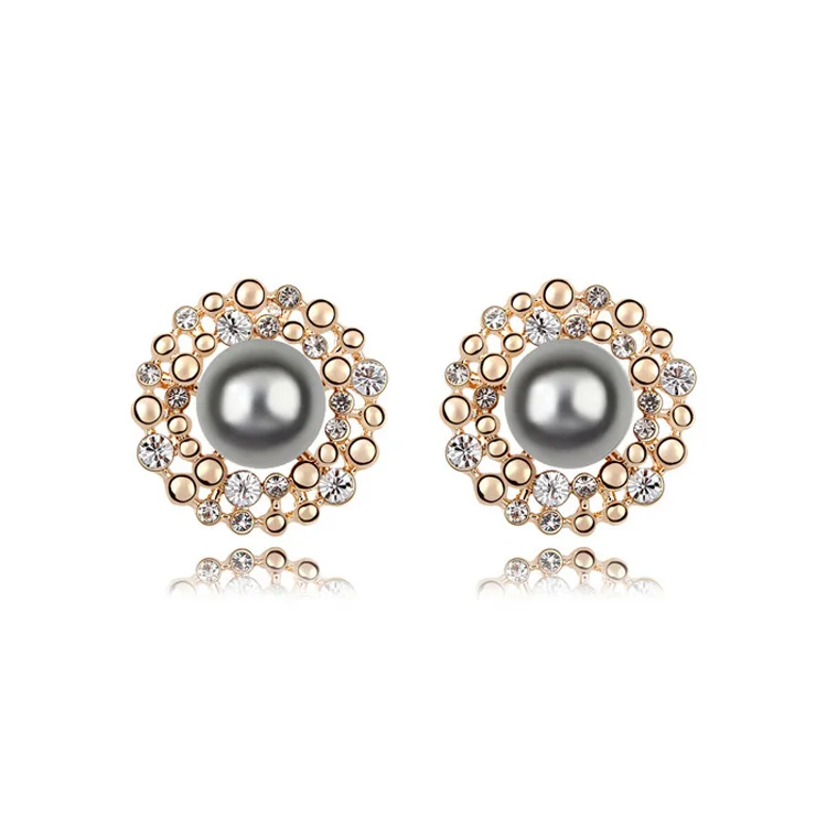 Pearl Dripping Earring Rose Gold Plate Austrian Element Crystal Enamel Fashion earrings for women | Украшения и аксессуары