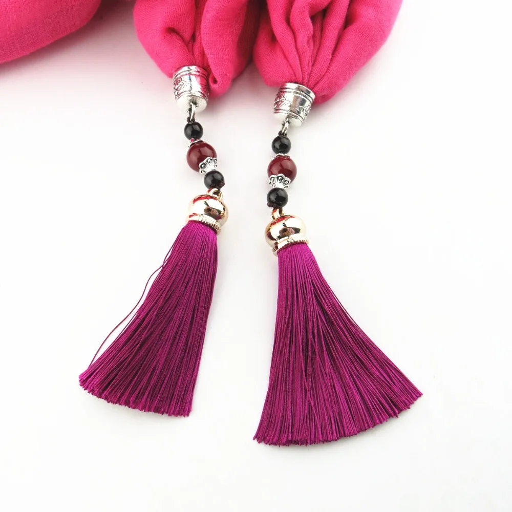 Модное женское ожерелье RUNMEIFA с драгоценными камнями шарф подвеска трикотажные