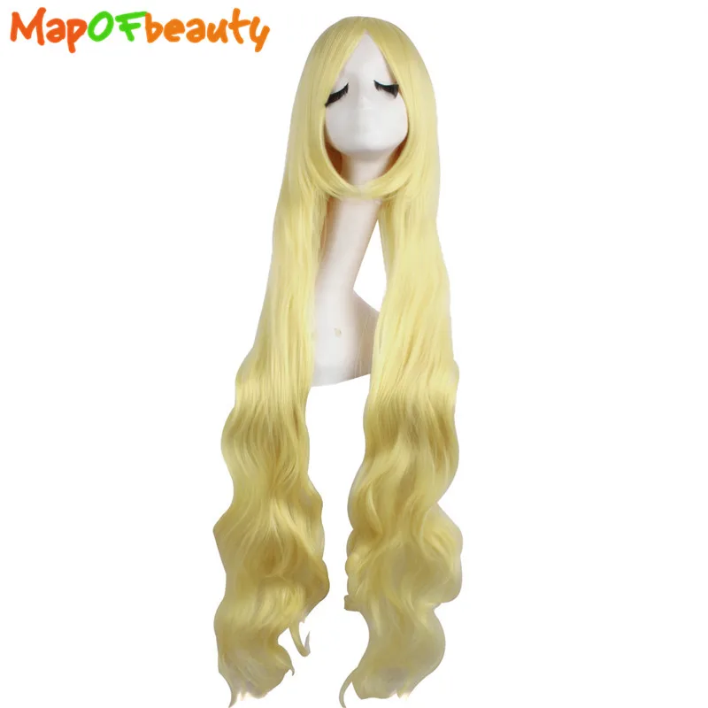 MapofBeauty 39 &quotдлинные волнистые блондинистые фиолетовый желтый косплэй парик