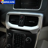 car center console air conditioning outlet frame decorative sticker trim stainless steel for volvo v40 2012 17 interior styling