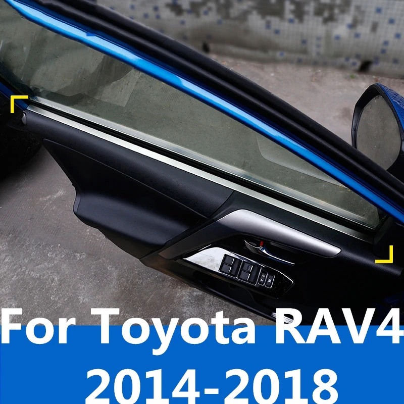 Для Toyota RAV4- оконные накладные полоски для автомобиля стильные оконные полоски из нержавеющей стали для внутренней отделки автомобильные аксессуары