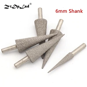 1 шт. 100 6 мм хвостовик зернистость Алмазная паяная Шлифовальная головка иглы заусенцы Металл Камень Нефрит Гравировка Резьба Инструменты наконечник грубый