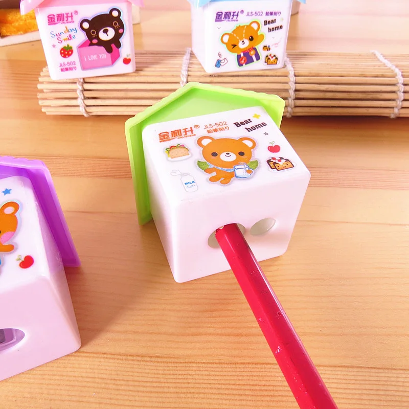 Милые Мультяшные точилки для карандашей, креативные Kawaii, двойная точилка для ножей для детей, Подарочная Корейская канцелярия, школьные принадлежности
