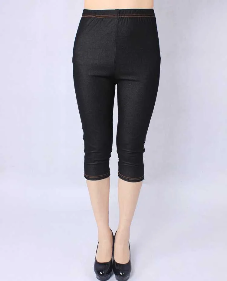 Брюки женские джинсовые до щиколотки Короткие штаны из денима большие размеры