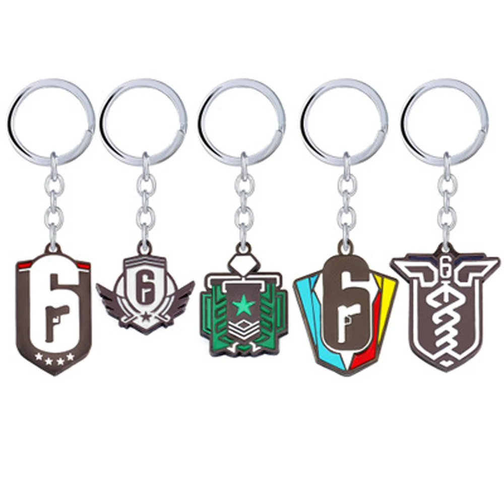 Горячая игра Радуга шесть 6 осада брелки для мужчин женщин металлический брелок
