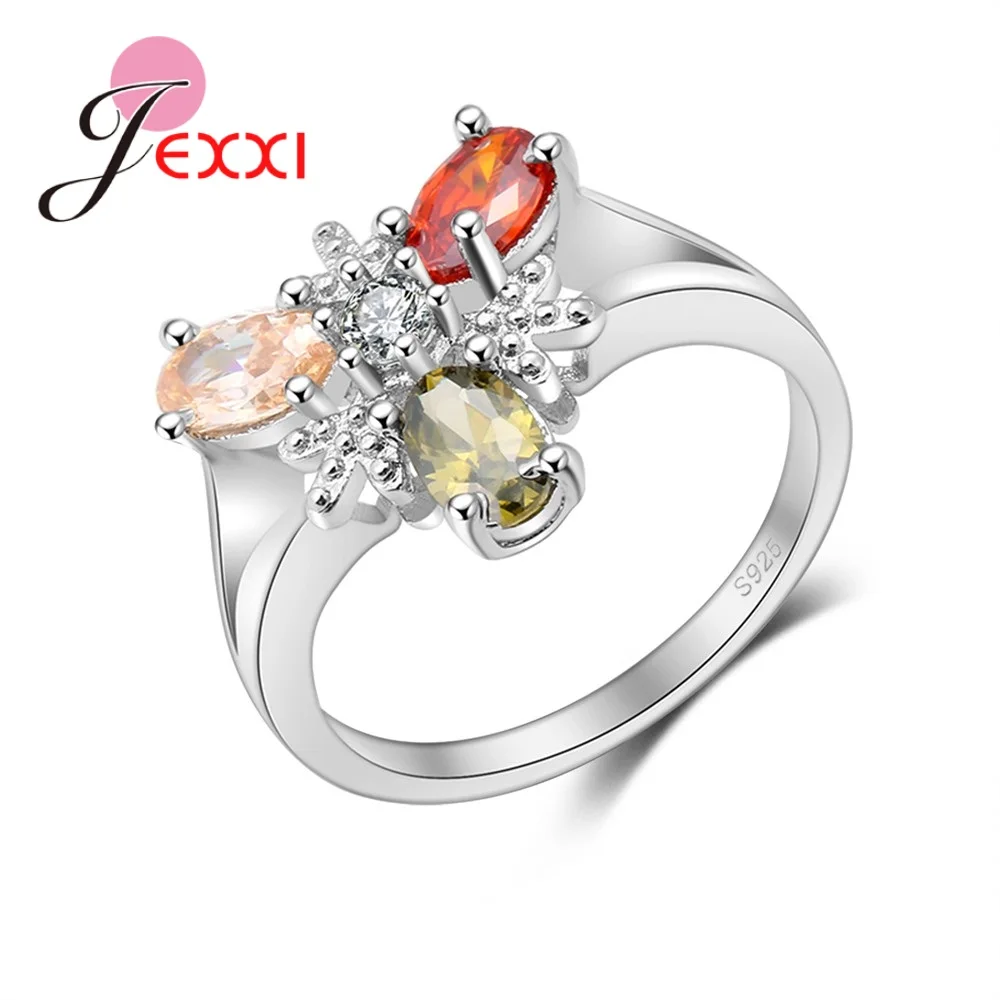 Винтажное разноцветное горный хрусталь Обручальные кольца для невесты