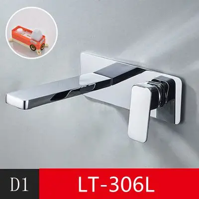 Chrome D1 Черный хром водопад смеситель для раковины настенное крепление; водопад кран с одной ручкой смеситель для ванной комнаты Водопад кран для раковины LT-305L - Цвет: Chrome D1