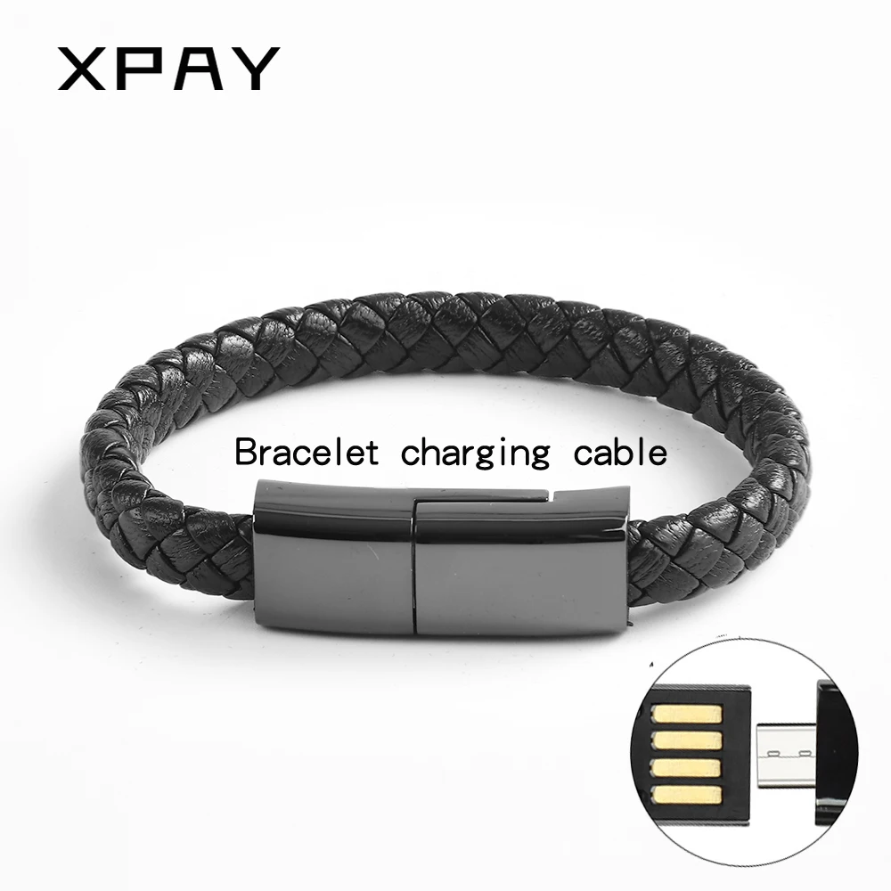 Горячая Распродажа Micro USB Браслет из натуральной кожи зарядное устройство кабель