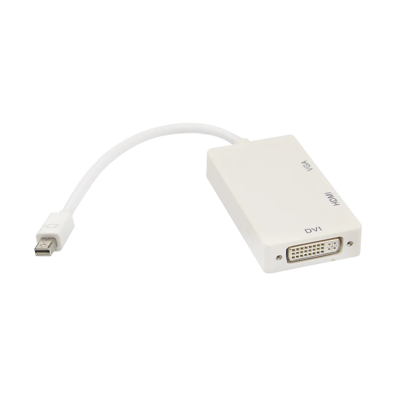 Адаптер 3 в 1 Mini DP-VGA DVI HDMI-совместимый кабель мини-конвертер порта дисплея для Apple