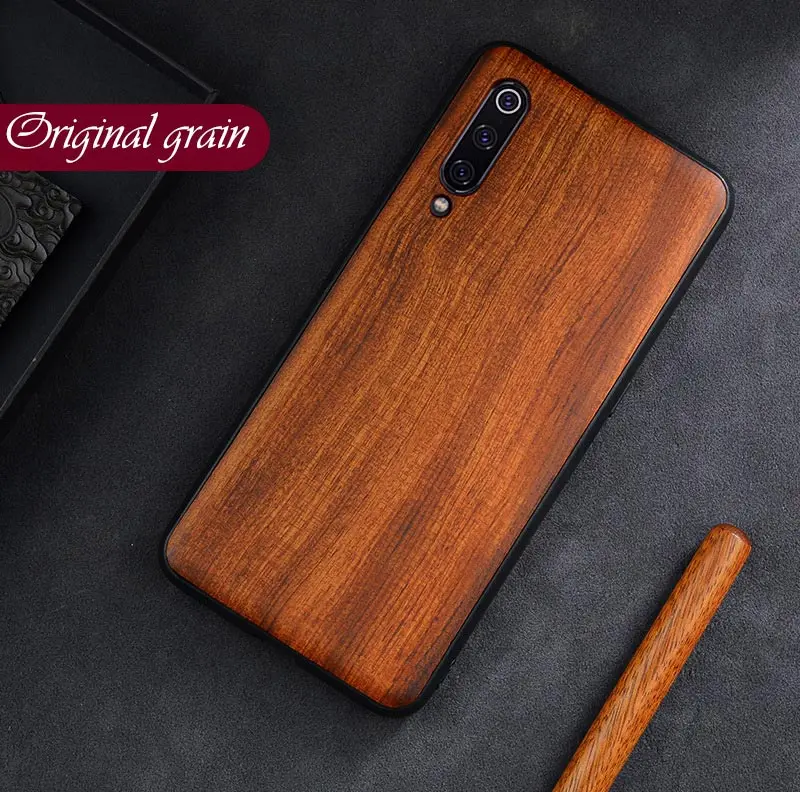 Original grain Чехол для Xiaomi mi x 3 2 2S для mi 9T 9 9SE 8 SE CC9 CC9E Red mi Note 8 Pro K20 Твердый Чехол для резьбы по дереву Универсальный деревянный чехол - Цвет: Original grain