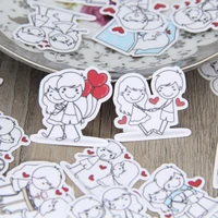 40 cute little couple character expression homemade stickers toy based decals luggage laptop laptop skateboard refrigerator