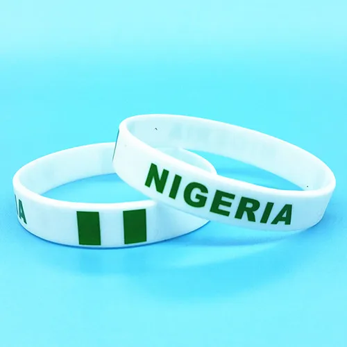 Nigeria 1 шт. флаг страны спортивный силиконовый браслет для мужчин и женщин резиновые браслеты с голограммой черлидер браслет ремешок аксессуары Подарки - Окраска металла: Nigeria