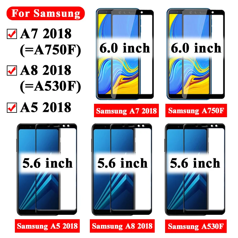 Защитное стекло для samsung galaxy a7 2018 a8 a5 закаленное защитное экрана 5 7 8 a750F a530F a72018 gelaksi