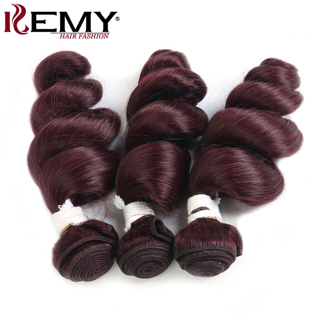 Свободные волнистые человеческие волосы на Трессах kemy Hair 1 шт. бразильские человеческие волосы для наращивания 99J/бордовый не Реми человеческие волосы ткачество