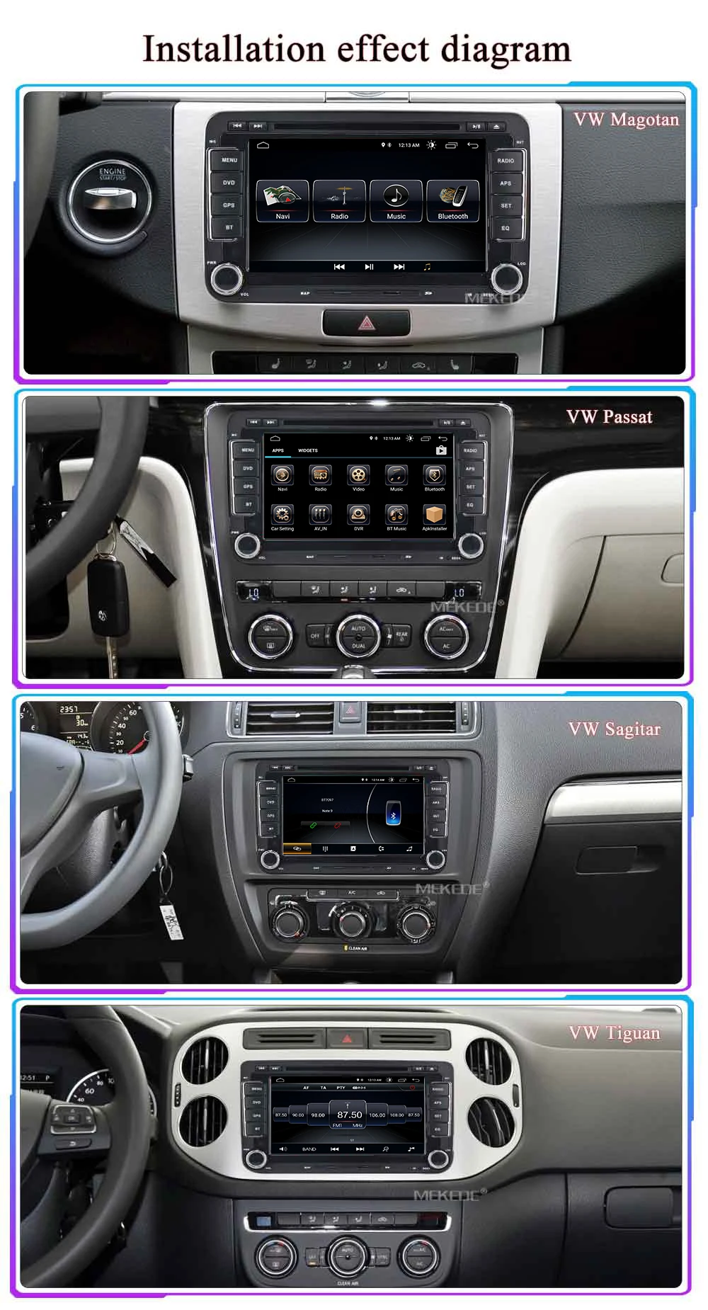 Четырехъядерный Android 8,1 " 2 din автомобильный DVD gps радио плеер для VW golf 5 6 touran passat B6 sharan jetta polo tiguan