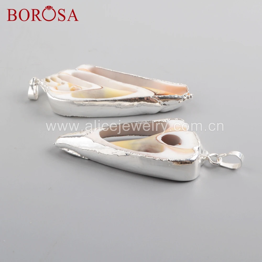 BOROSA 12 шт. кулон с натуральным кулоном в виде раковины для изготовления ювелирных