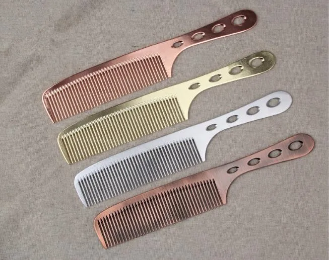 

1Pc aluminum hair brush professional styling tool metal hair cutting comb 4 colors