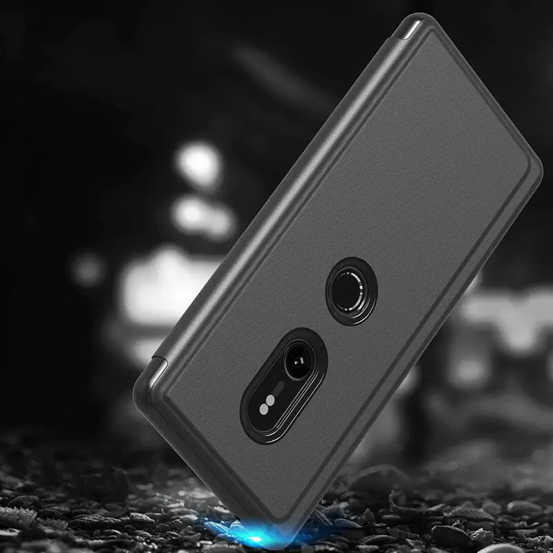 Для sony Xperia XZ3 Шикарный чехол с глянцевой поверхностью вид смарт кожаный флип