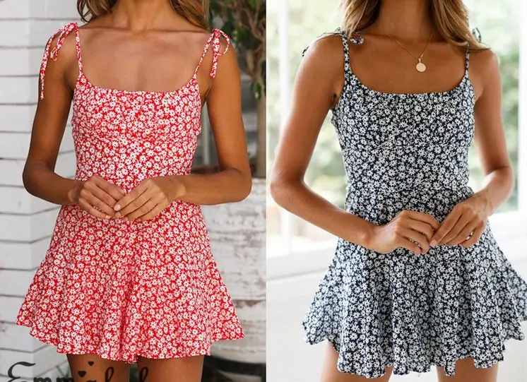 Летний женский комбинезон с цветочным принтом в горошек V образным вырезом и