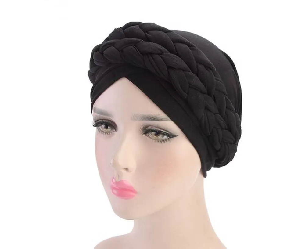 Богемный Национальный Твист коса Skullies Beanies весна осень бренд тюрбан шапки для женщин модная шапочка для химиотерапии