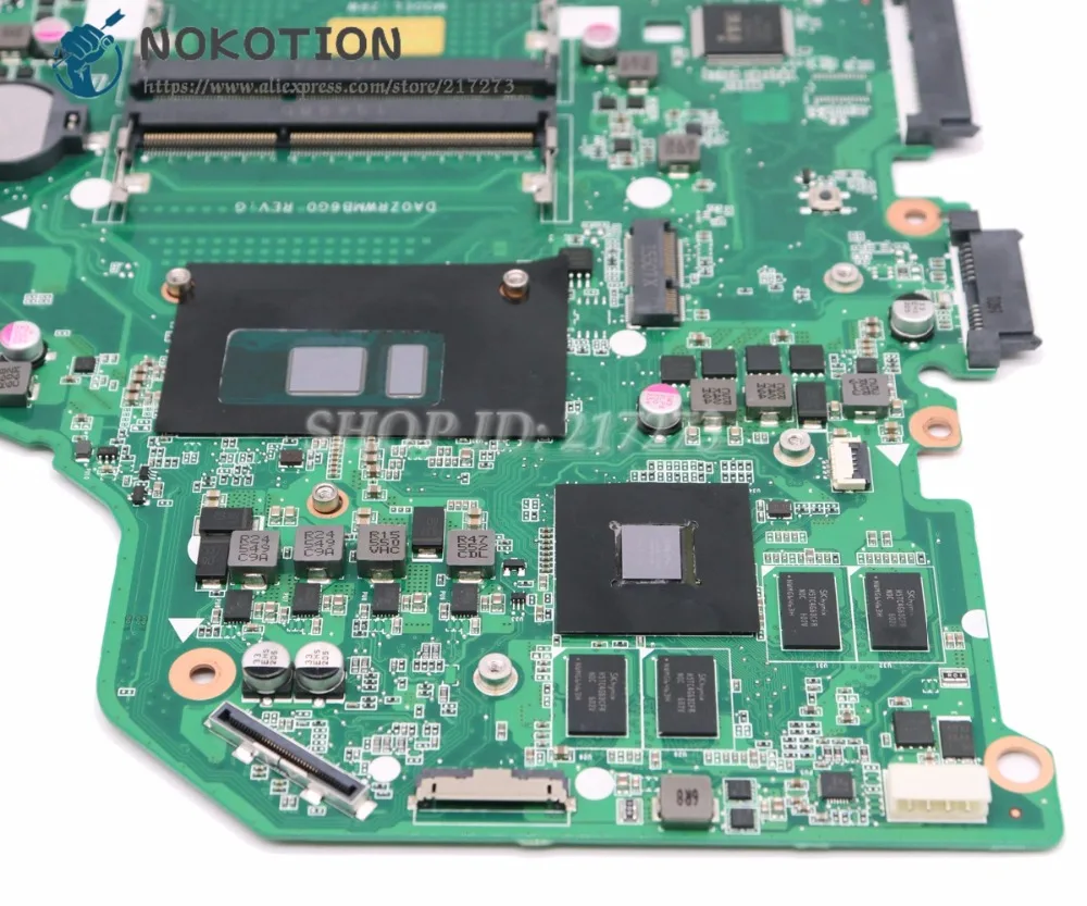 NOKOTION для Acer aspire F5 572G Материнская плата ноутбука NBG3H110015 DA0ZRWMB6G0 материнская I5 6200U CPU