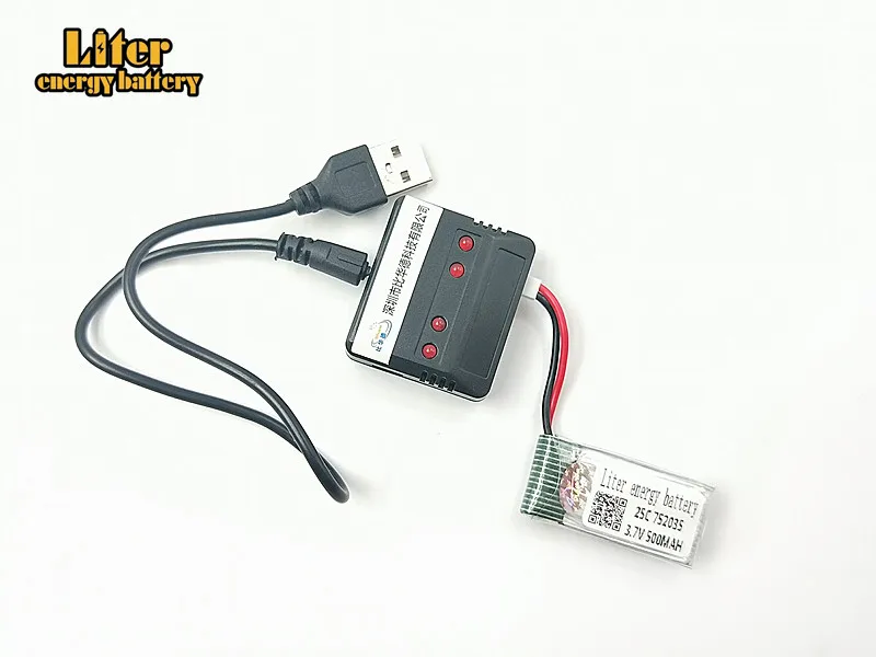 Вертолетный аккумулятор X4 F180 JXD385 rc липо 3 7 в 500 мАч 752035 с зарядным устройством 5 1