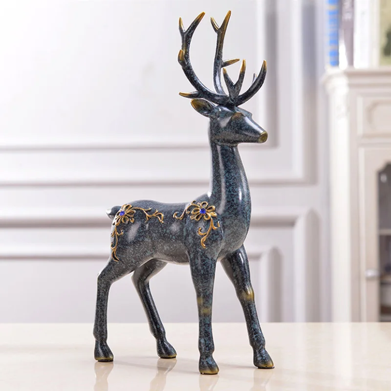 Статуя оленя в европейском стиле украшение виде животных для дома аксессуары