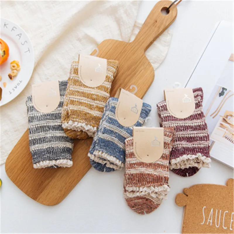 [WPLOIKJD] Autumn Winter New Piles of Socks Hollowed Out Japanese Women's Sox Wild Thin Section Elastic Tube Female | Женская одежда