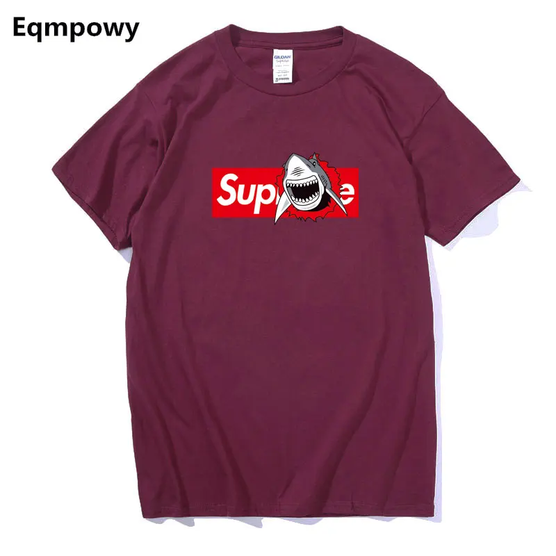 Eqmpowy модная футболка Для мужчин 2018 СУПРЕМ Футболка 100% хлопок Летние Шорты рукавом
