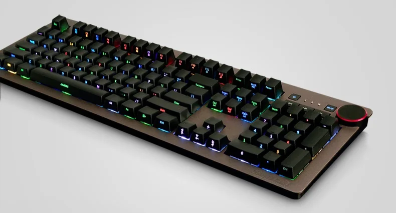 Ajazz AK60 USB проводной боковой резьба белый светильник/RGB подсветка механическая клавиатура с мультимедийной ручкой для светильник ing/регулятор громкости