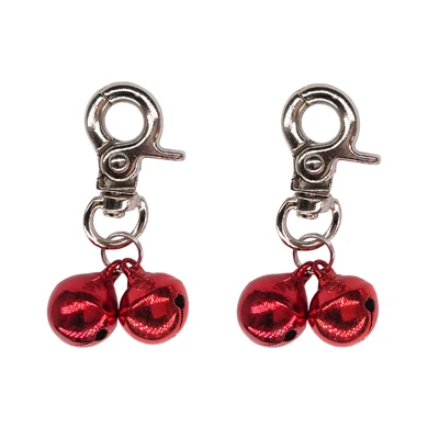 2 шт. никелированные аппаратные средства колокольчики Воротник pet Charm Pet Jewelry кошачий собачий ошейник Воротник с ожерельем с подвесками щенок аксессуары для воротника - Цвет: Red and Red