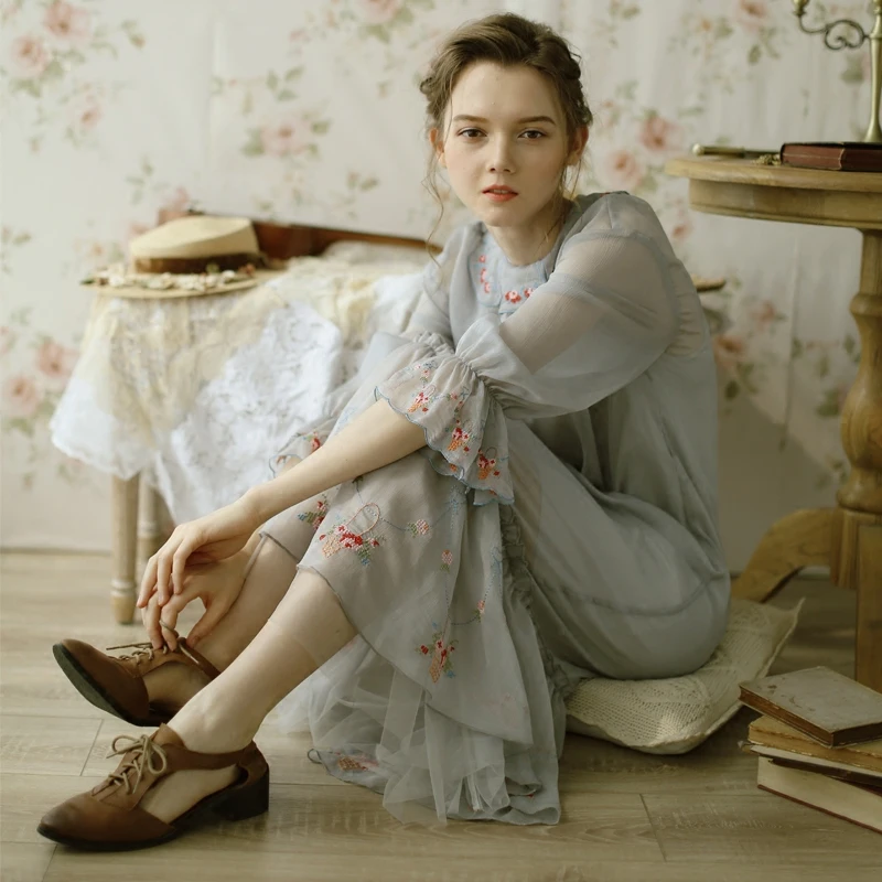 Женское платье с вышивкой LYNETTE'S в китайском стиле оригинальный дизайн