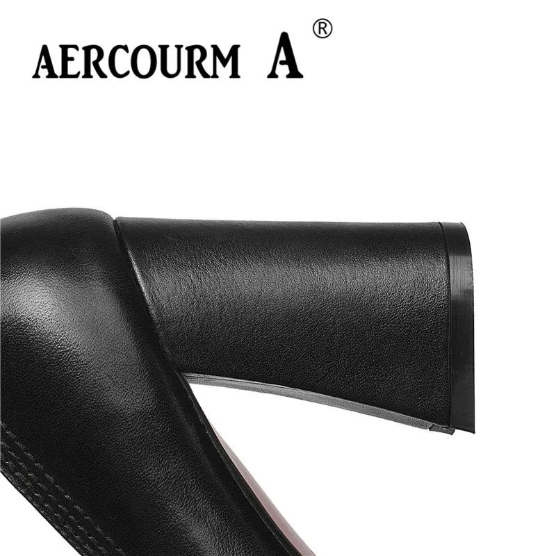 Зеленые туфли Aercourm A г. женские туфли-лодочки из натуральной кожи женский мелкие Твердые Цвет обувь квадратный носок Высокий каблук Синий Черный Зеленый Туфли под платье