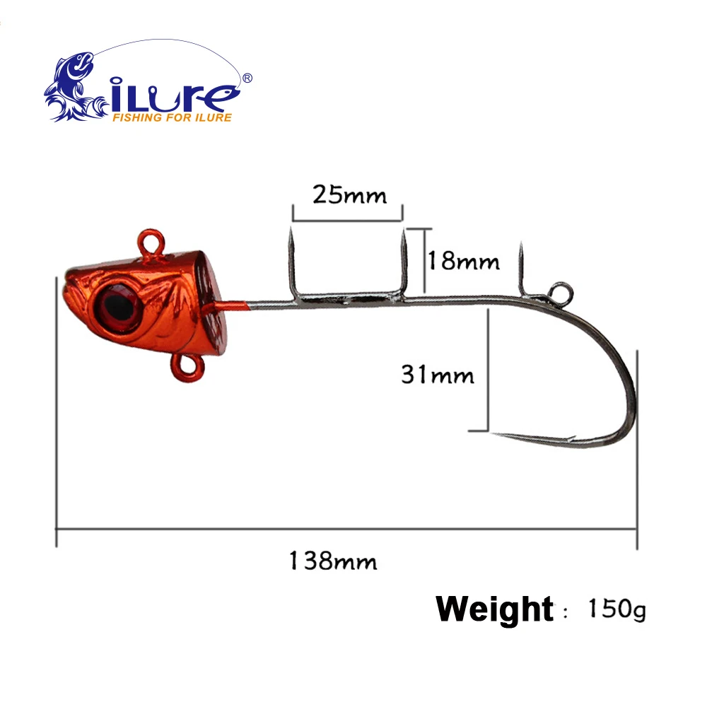 ILure Hairtail рыболовные крючки 150 г/138 мм 3D глаза Япония свинцовая головка крюк лодка рыболовный крючок