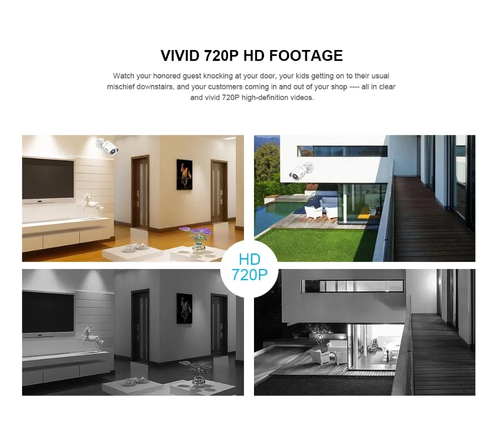 SANNCE 4CH 720P CCTV система 1080N HDMI CCTV DVR 1500TVL 1.0MP наружная система камер домашней безопасности комплект видеонаблюдения