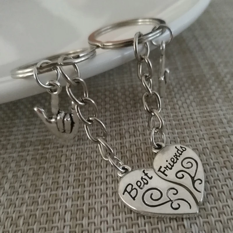 Модные ювелирные изделия alloykeychain для лучшего друга обещает Pinky брелок сердце
