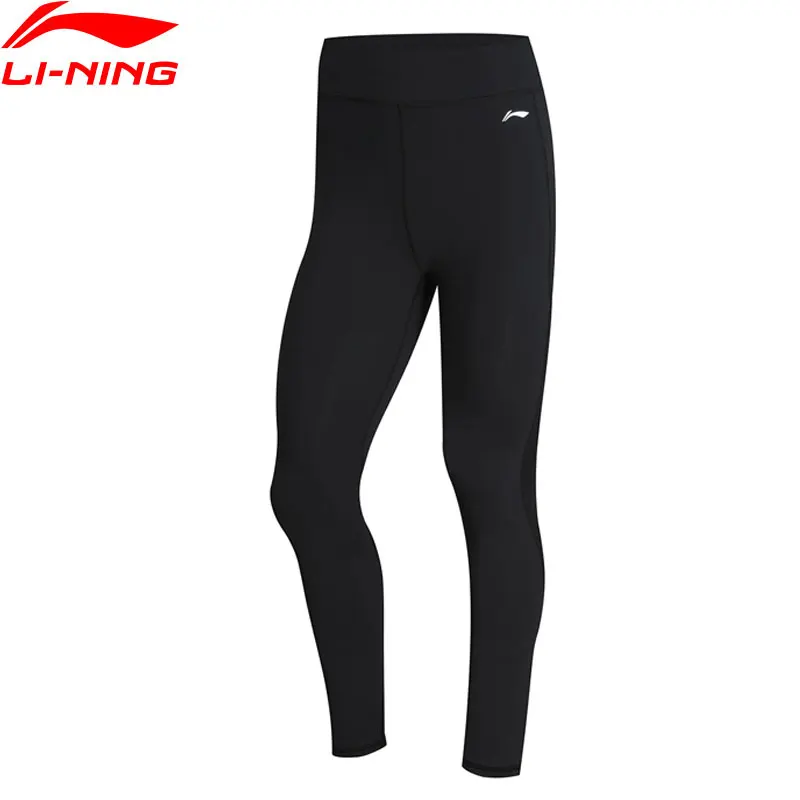 Li-Ning, женские тренировочные штаны, базовый слой, облегающие, 69% Нейлон, 31% Спандекс, дышащие, черная подкладка, спортивные штаны, AULN202 WKY179