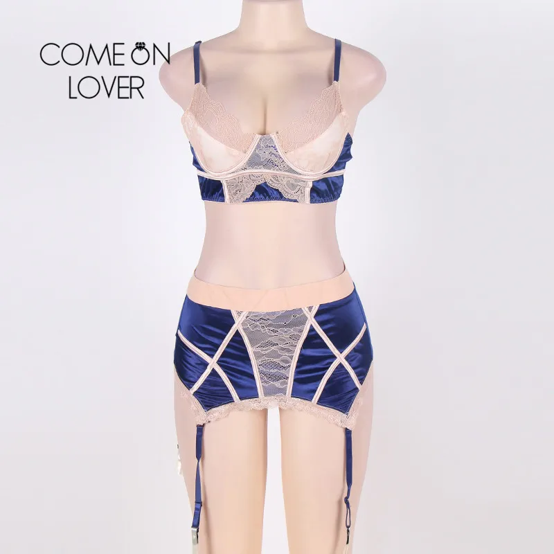 Comeonlover Nuisette Femme De Nuit сексуальное женское бельё Комплект комбинация с подвязками открытая спина женский сексуальный комплект Эротическое нижнее белье RI80186