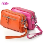 Сумка-клатч женская HMILY, из натуральной кожи, с двумя молниями