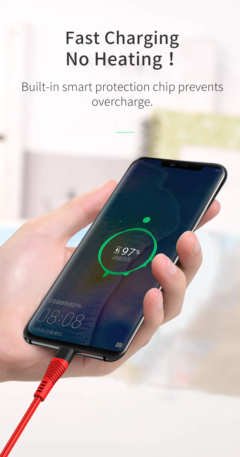 HOCO 5A USB C кабель Supercharge usb type C кабель для huawei mate 20 P30 P20 Pro Lite быстрое зарядное устройство кабель для samsung S10 S9