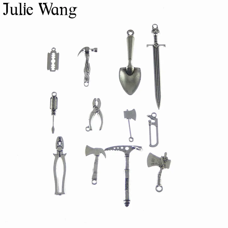 Julie Wang 12 шт. смешанный инструмент мини плоскогубцы Ax пила лопатка молоток
