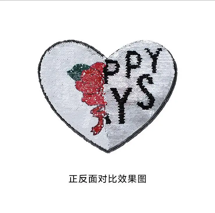 2017 Rose change letters Reversible Sequins Sew On Patches for clothes DIY Love Patch Applique Bag Clothing Coat Sweater Crafts | Дом и сад