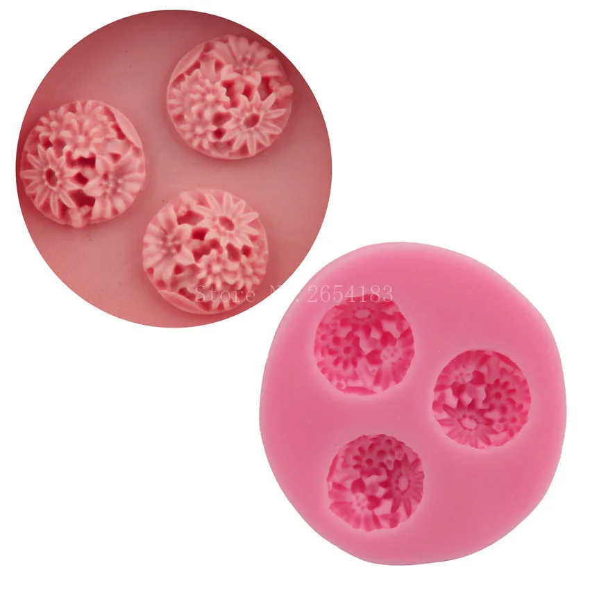 3 держателя цветок Маргаритка силиконовое мыло для помадки 3D желе конфеты