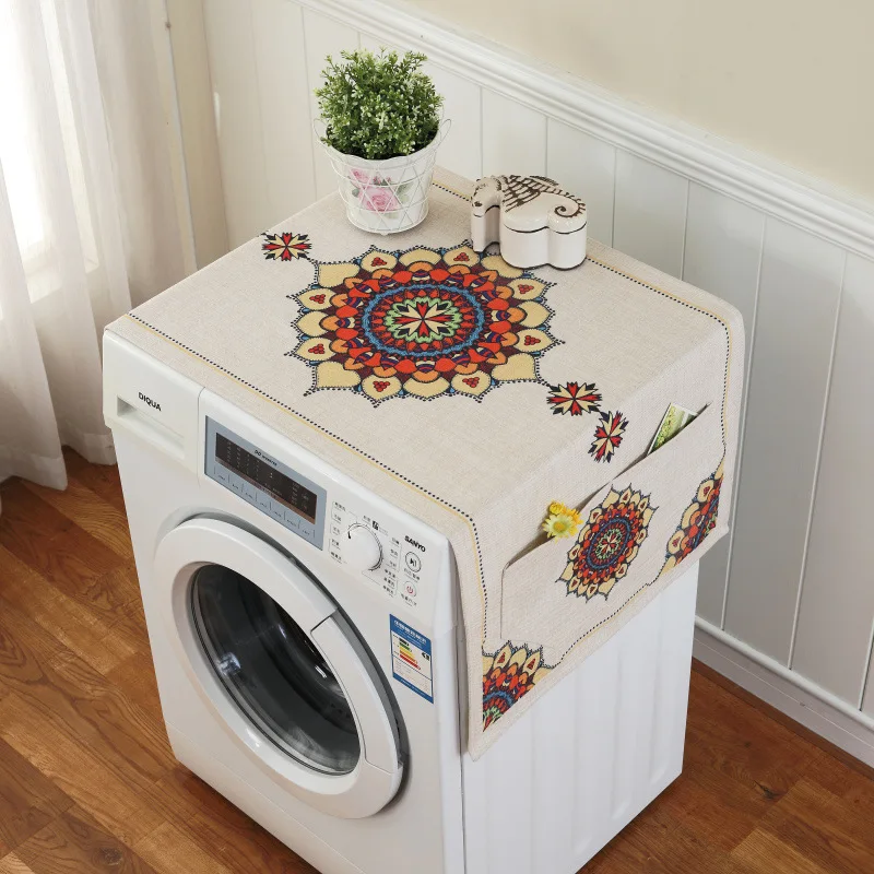 Чехол пылезащитный для стиральной машины в богемном стиле с изображением роз