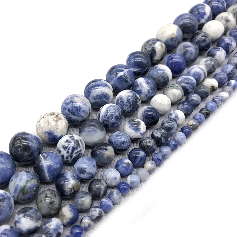 New Arrival Blue Sodalite Gem Beads 15&quot Strand 4 6 8 10 12mm Pick Size For Jewelry Making | Украшения и аксессуары