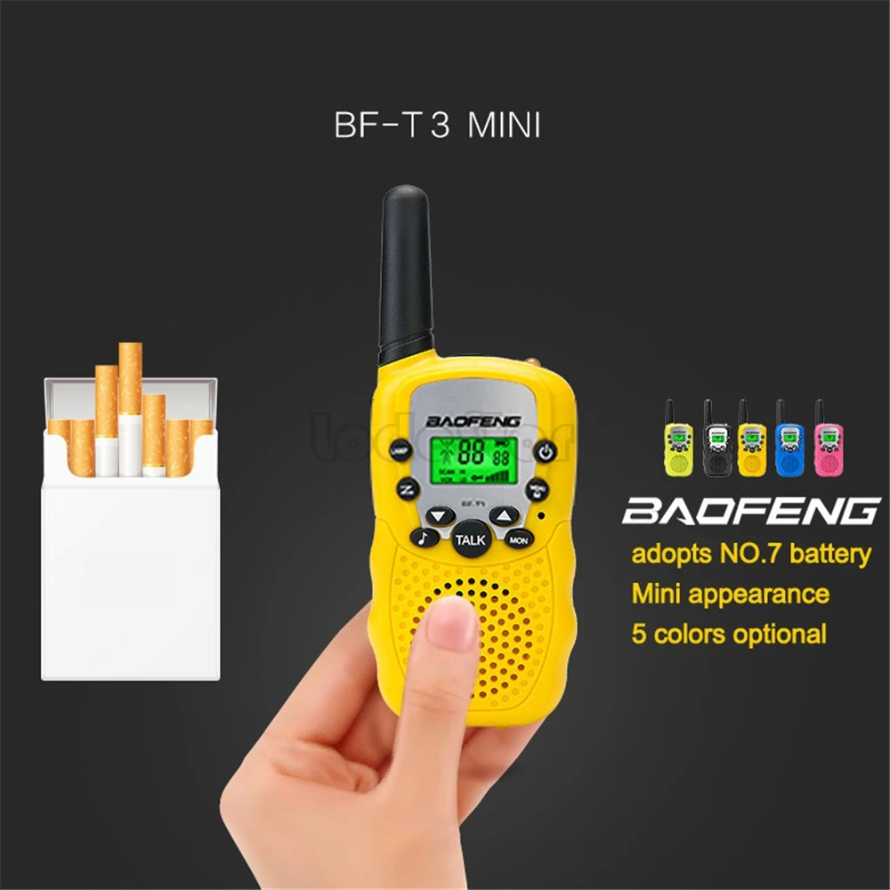 2 шт. Baofeng BF-T3 мини-рация 2 Вт UHF 462-467 МГц Портативное двухстороннее радио 22CH T3 VOX FM трансивер детская игрушка CB радио
