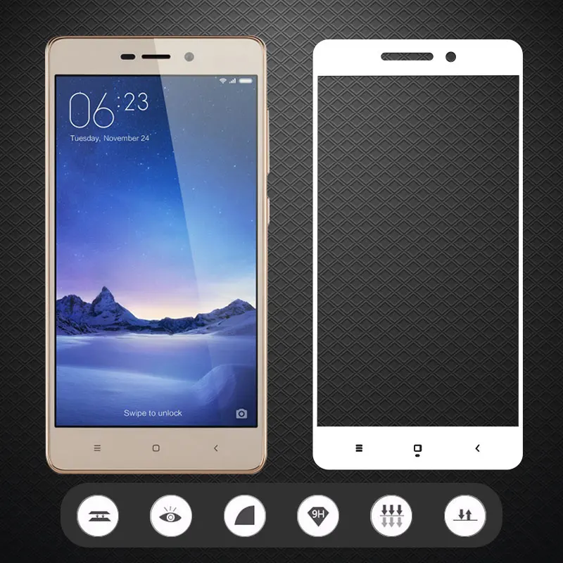 Полное покрытие из закаленного стекла для Xiaomi Redmi 3 S 3 S, защита экрана телефона для Xiaomi Redmi 3 Pro Redmi 3 S 5,", защитная пленка