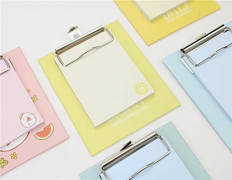 Стиль милый с зажимом доска блокнот животных фрукты Липкие заметки Kawaii канцелярские принадлежности