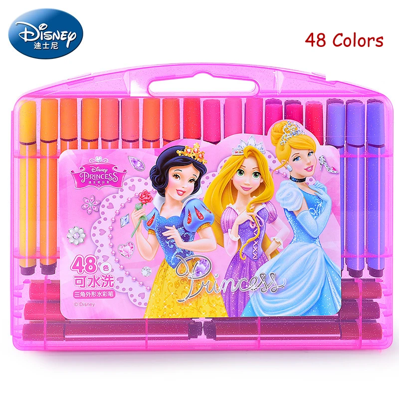 48 Colors princess Оригинальные маркеры Диснея, ручки-щетки для рисования, маркерная ручка, мультяшная замороженная Анна, Эльза, Микки Маус, художественные принадлежности, подарок - Цвет: 48 Colors princess